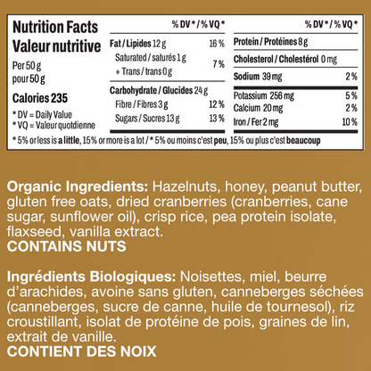 Cranberry Hazelnut Protein Bar